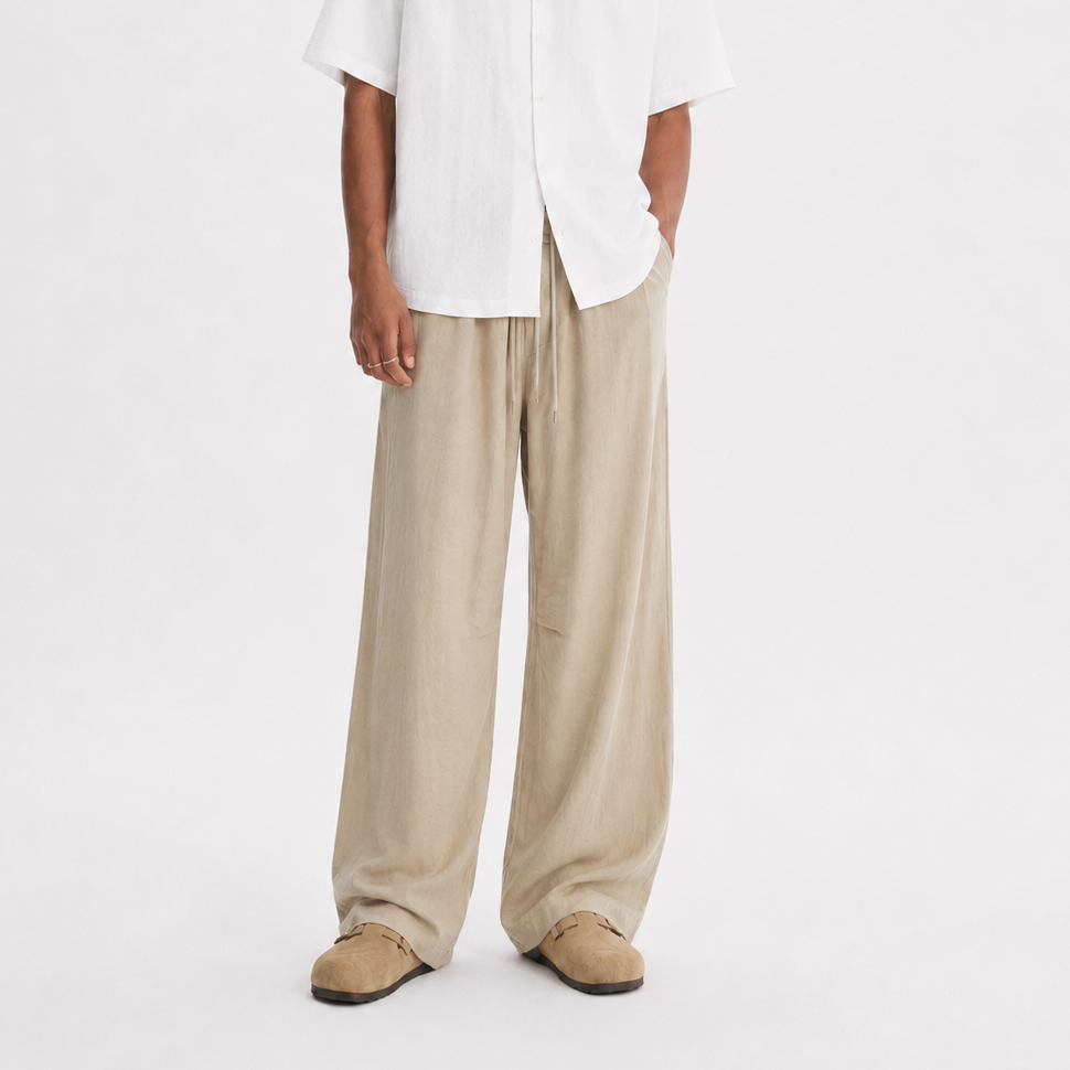 P0236 American retro old-money style pleated casual trousers