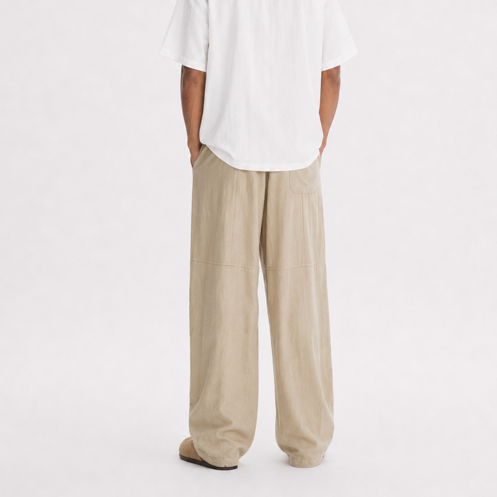 P0236 American retro old-money style pleated casual trousers