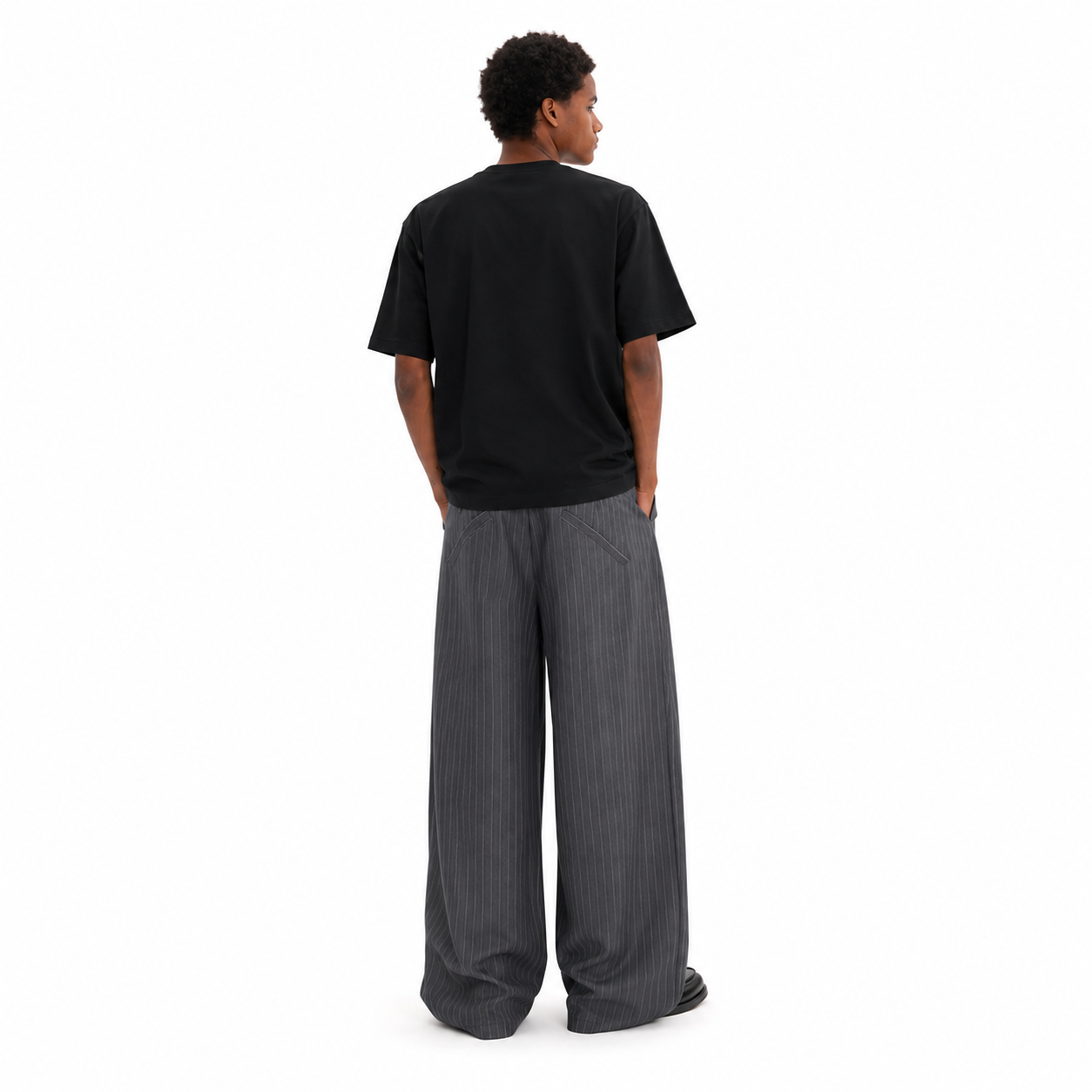 P0231 American casual vintage style pleated patterned casual trousers
