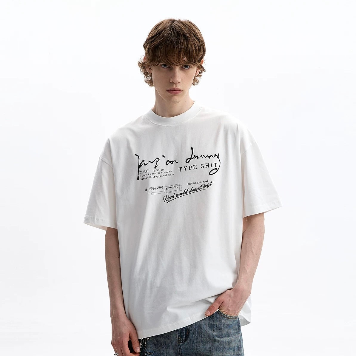 S0339 American street cleanfit letter slogan short-sleeved T-shirt