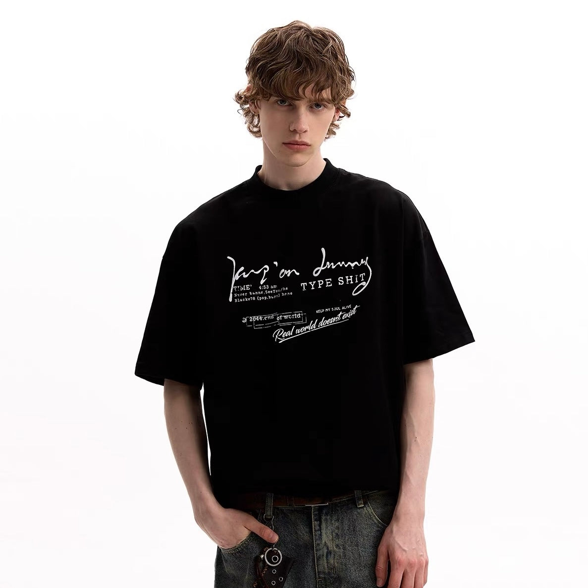 S0339 American street cleanfit letter slogan short-sleeved T-shirt