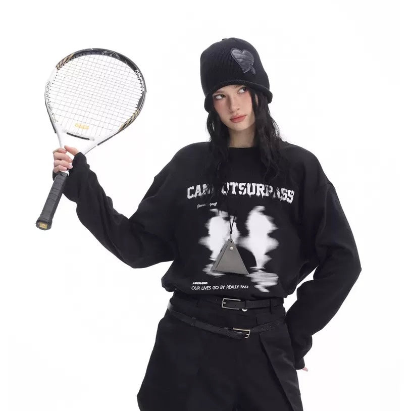 S0344 American trendy brand Phantom logo embroidered round neck sweatshirt