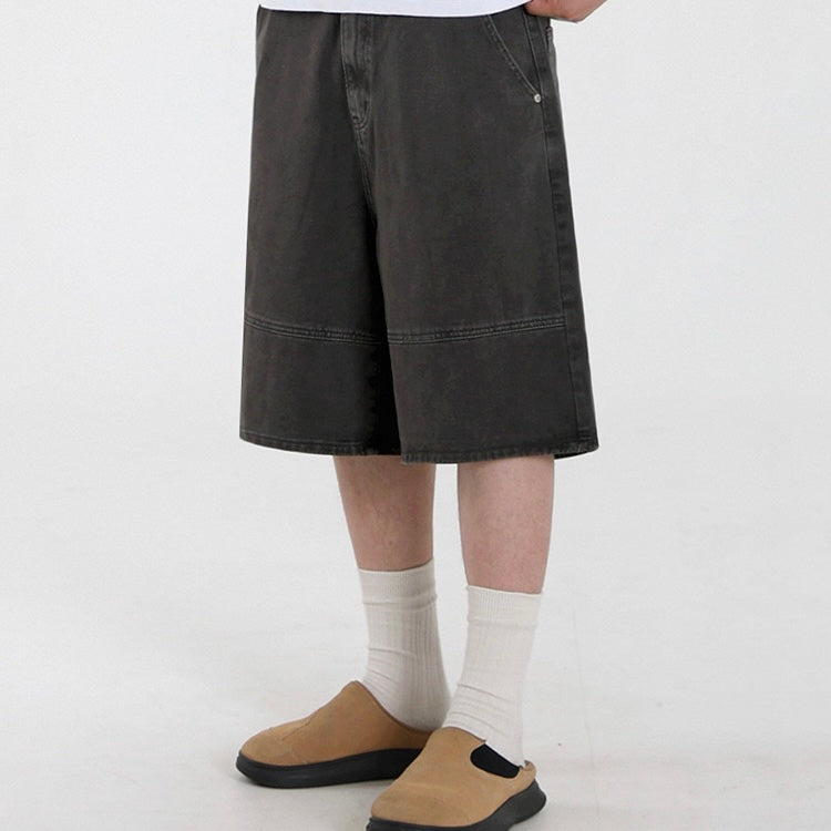 P0173 Korean Fashionable Loose Casual Mid-length denim short pant