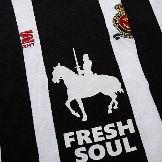 S0465 American striped equestrian print soccer jersey style short-sleeved T-shirt