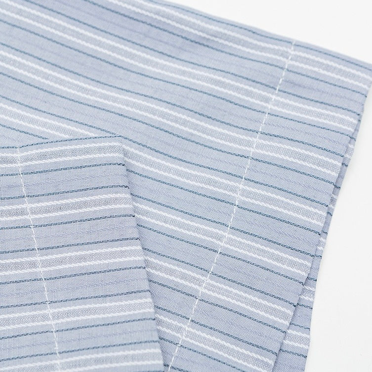 S0470 Japanese-style striped letter embroidered short-sleeved shirt
