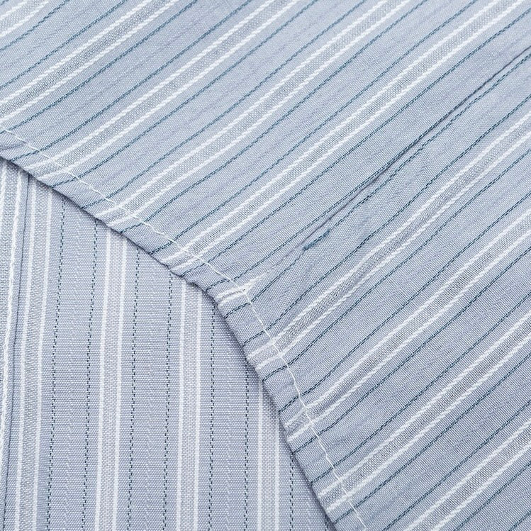 S0470 Japanese-style striped letter embroidered short-sleeved shirt