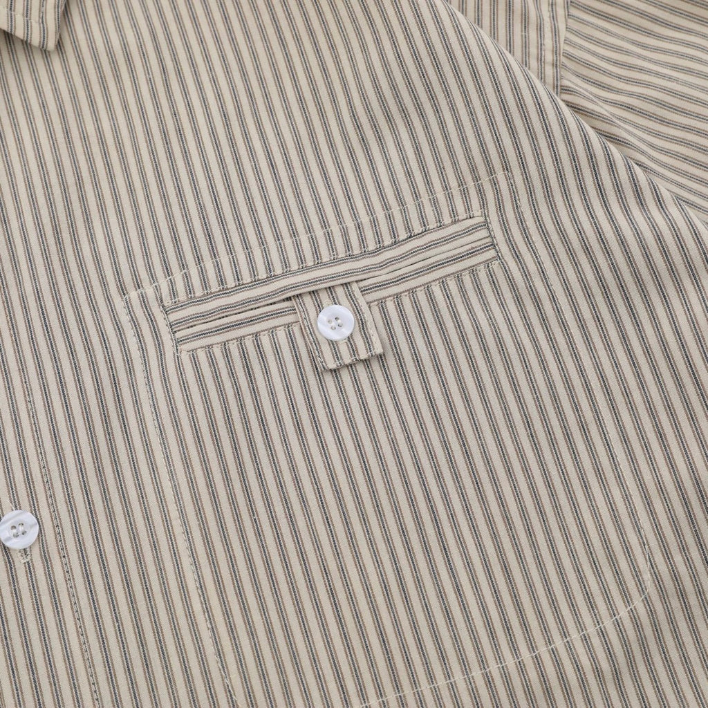 S0174 Japanese cityboy outdoor casual multi-pocket workwear short-sleeved shirt