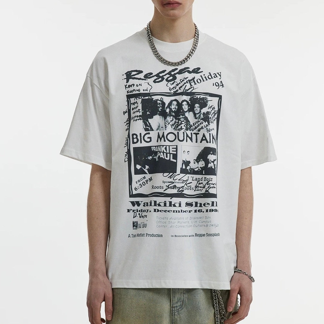 S0357 American vintage band oversized short-sleeved T-shirt