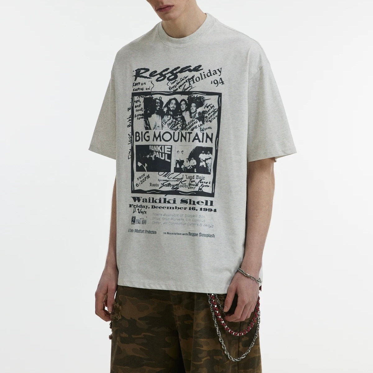 S0357 American vintage band oversized short-sleeved T-shirt