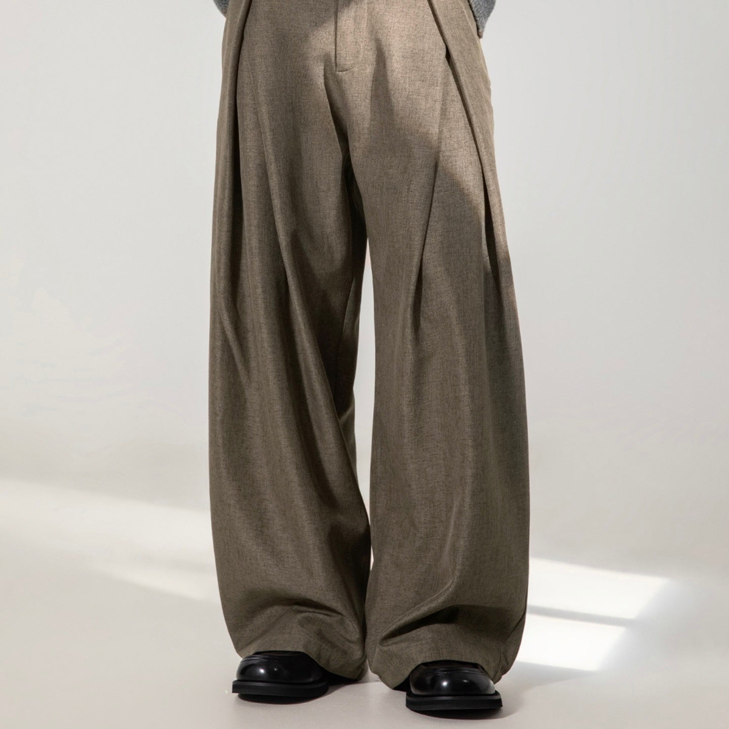 P0178 American Cross-pleated design drape loose straight casual trousers