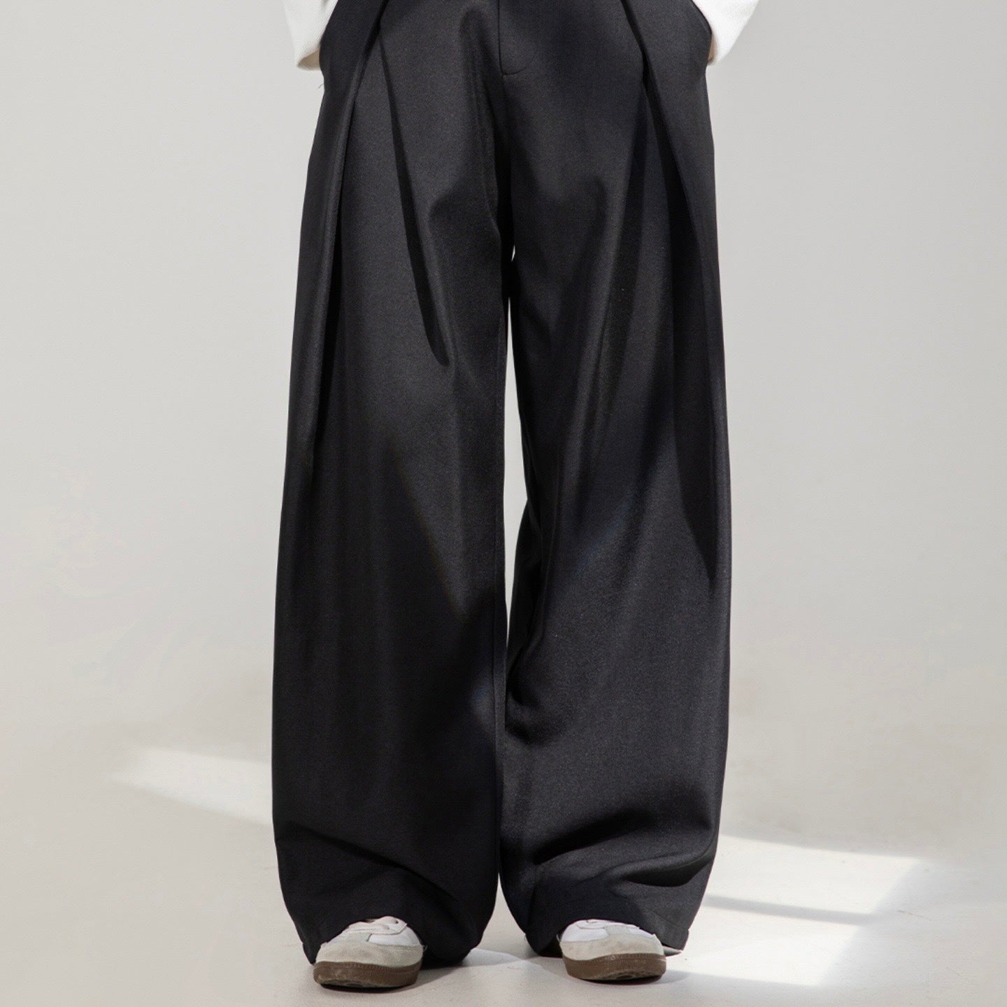 P0178 American Cross-pleated design drape loose straight casual trousers
