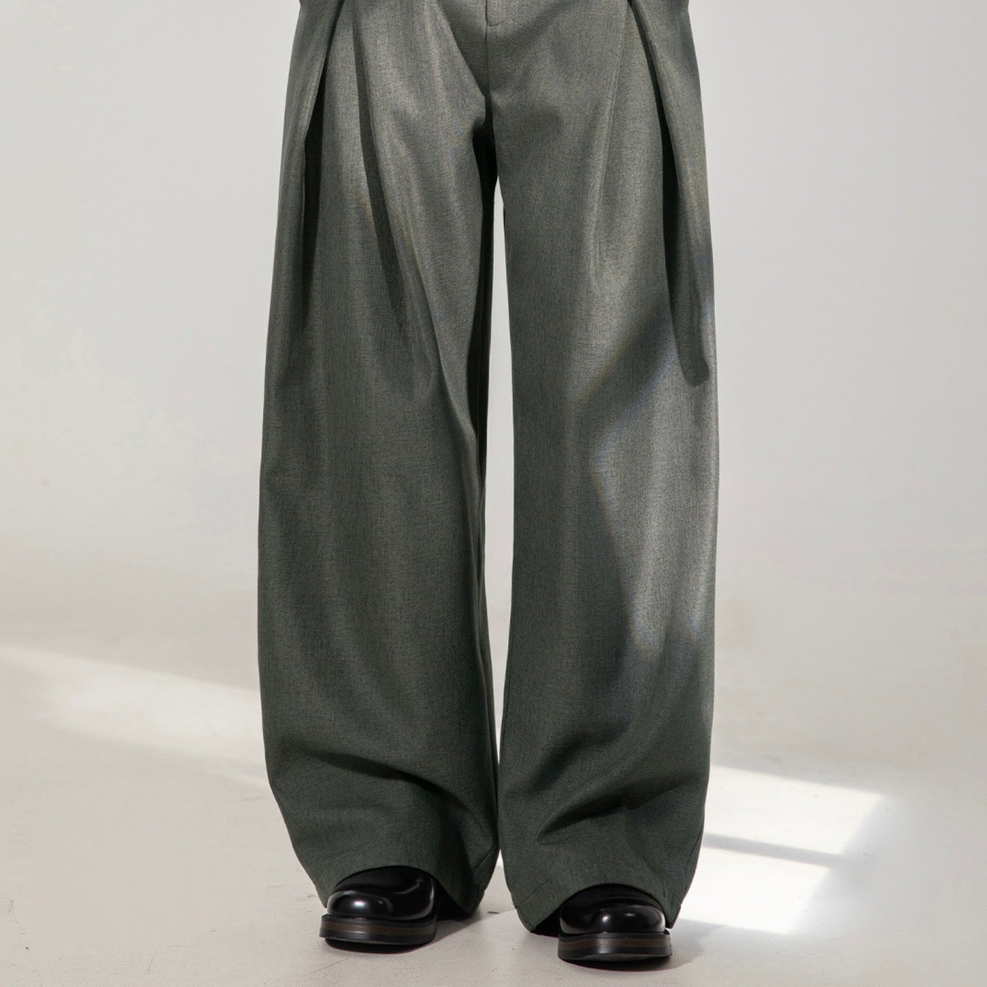 P0178 American Cross-pleated design drape loose straight casual trousers