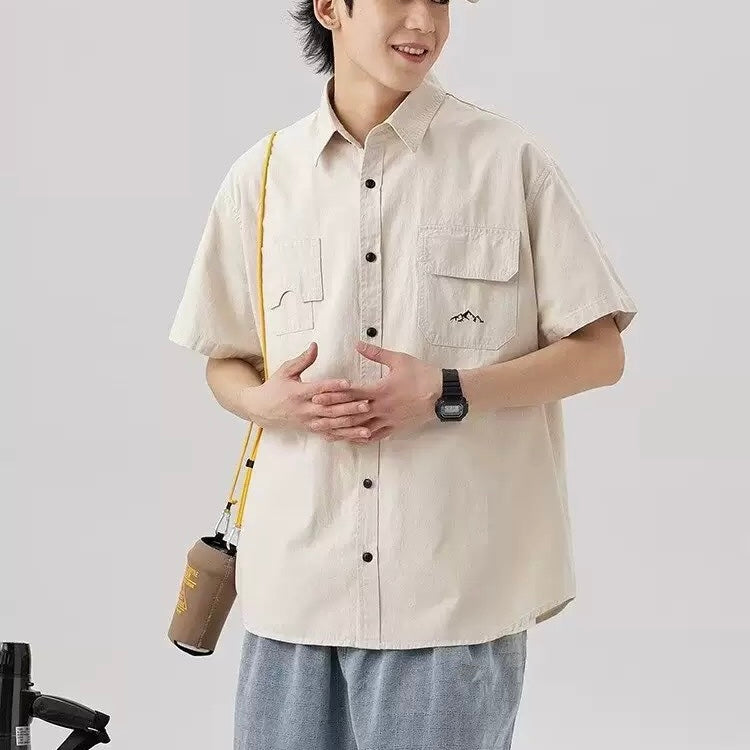 S0362 Japanese style retro overse youth campus style student shirt