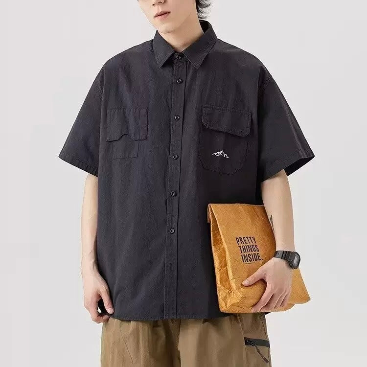 S0362 Japanese style retro overse youth campus style student shirt