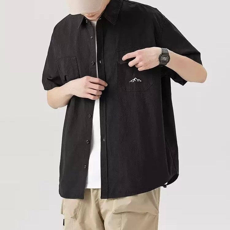 S0362 Japanese style retro overse youth campus style student shirt