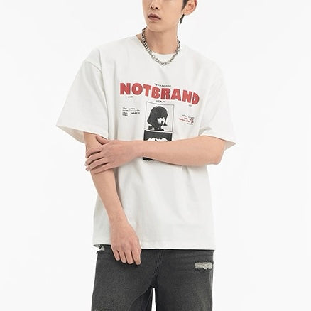 S0367 NotBrandTrendy Brand Figure Printed Round Neck Cotton Short-sleeved T-shirt