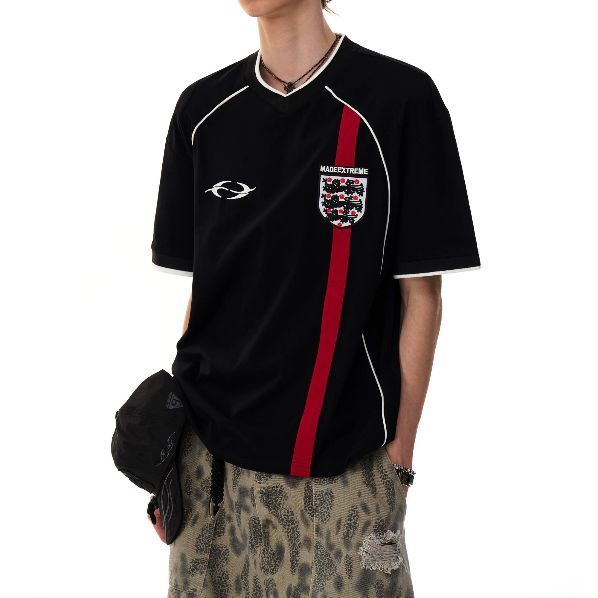 S0373 American Retro Street Football Clothes Jersey Loose Short-sleeved T-shirt Top Cool Solona