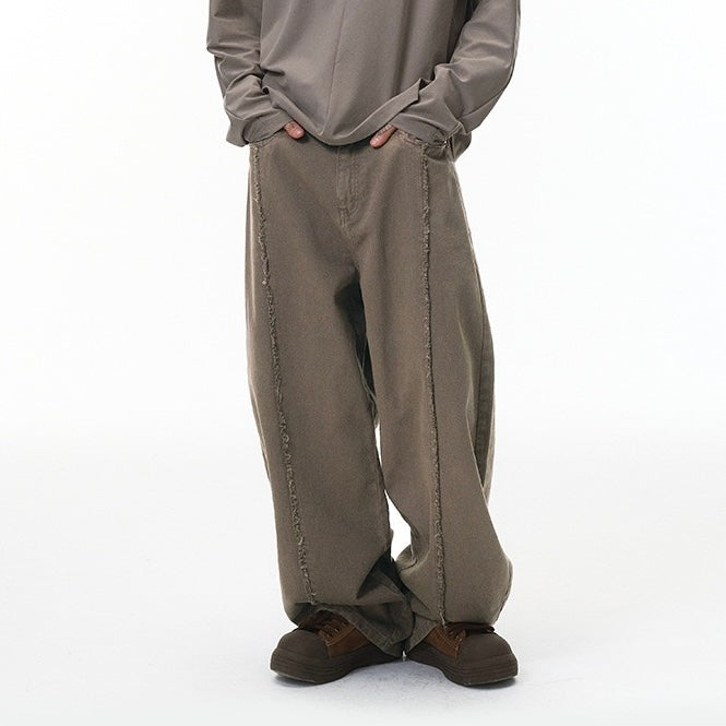 P0190 American Deconstructed Washed Distressed Frayed Edge Cargo Pants