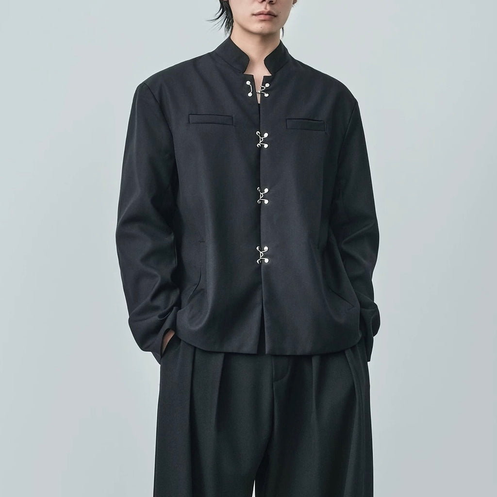 S0386 BLACKHOOP Chinese Style Stand Collar Retro Suit Jacket