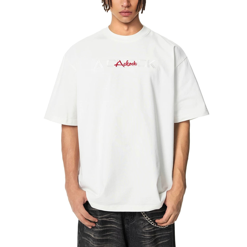 S0385 American style Letter logo Print short-sleeved T-shirt