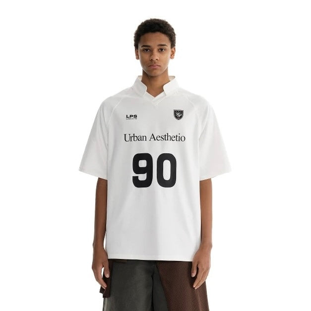 S0383 Limited Loopsoon American retro sportswear print fashion men's short-sleeved T-shirt
