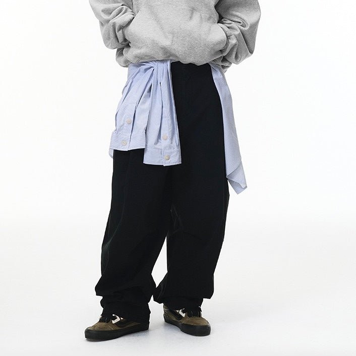 P0193 American Style Pleated Cargo Wide-Leg Pants