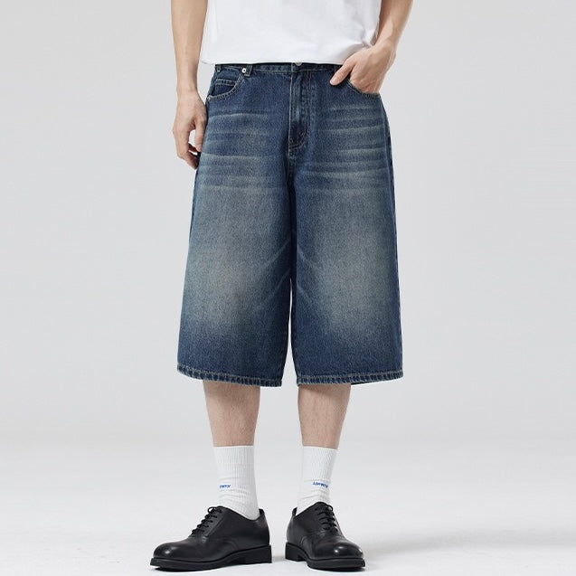 P0194 American-style straight leg loose cropped jeans