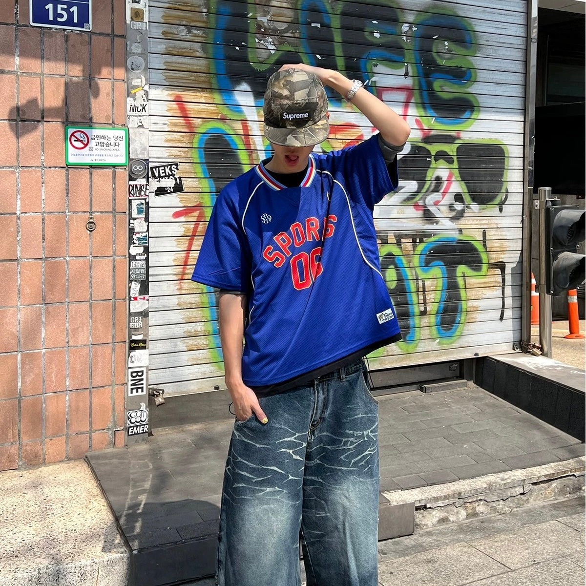 S0391 American-style personalized digital loose-fitting jersey