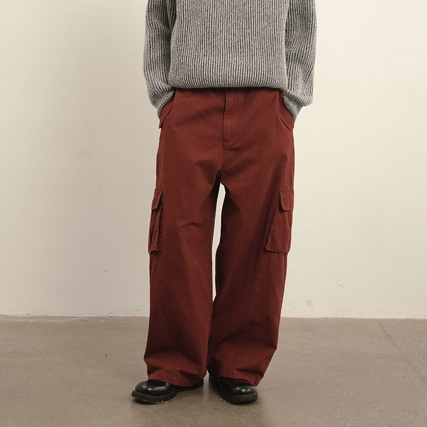 P0195 American Retro Washed Oversized Multi-Pocket Casual Cargo Pants