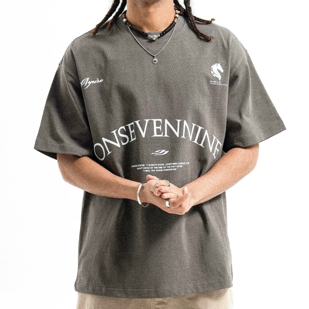 S0393 American Style Trendy Printed Pure Cotton Short-Sleeve T-Shirt