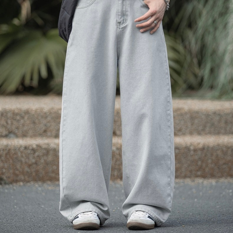 P0198 American retro straight leg loose-fitting washed distressed oversized jeans