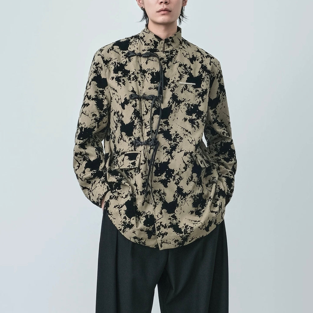 S0398 New Chinese Style Vintage Stand Collar Shirt