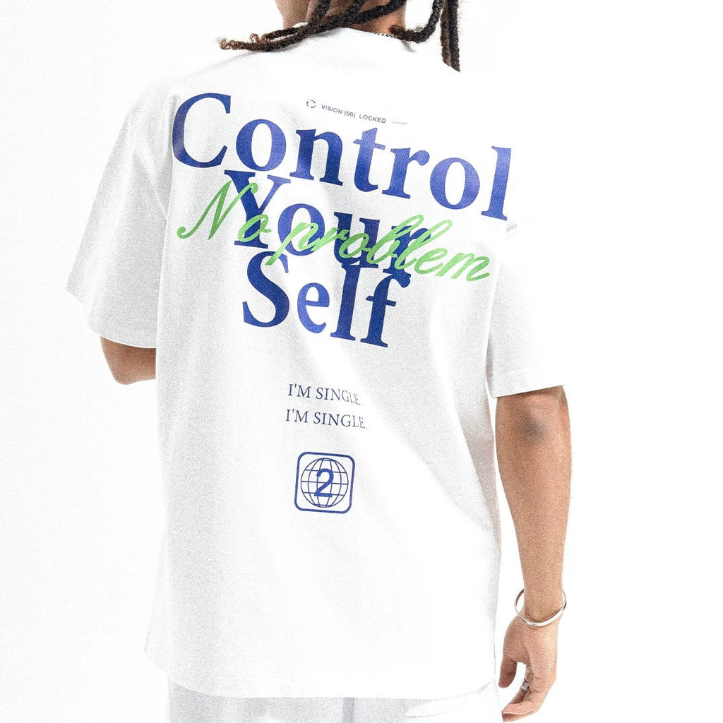 S0401 American original street style minimalist printed short-sleeved T-shirt