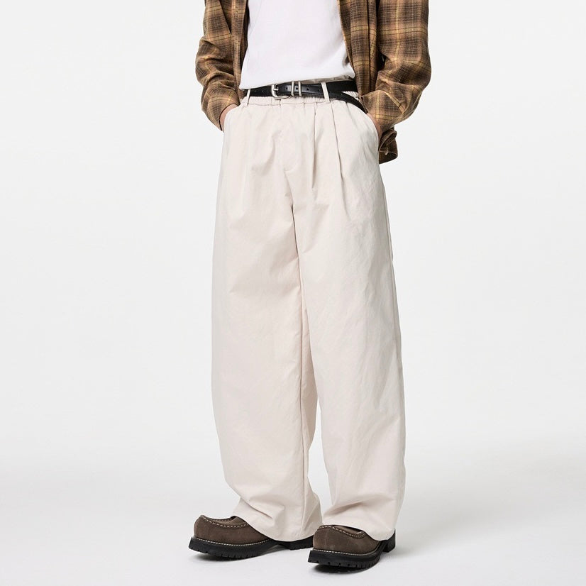 P0201 Japanese style wide-leg loose-fitting pleated flowing casual trousers