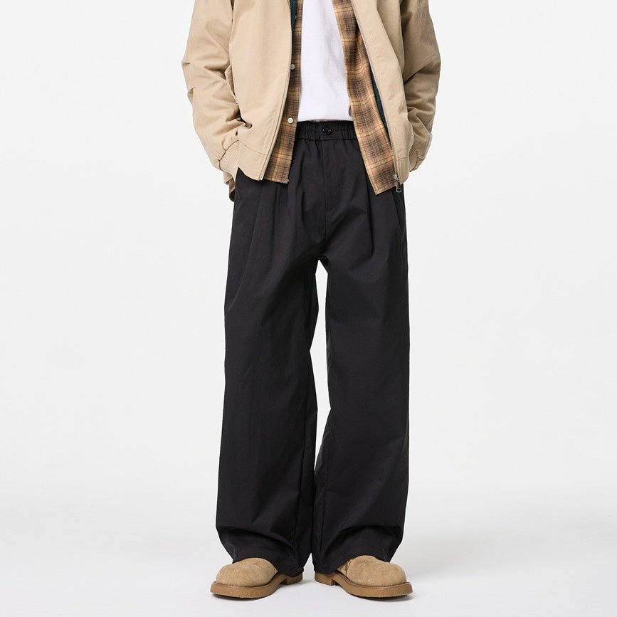 P0201 Japanese style wide-leg loose-fitting pleated flowing casual trousers