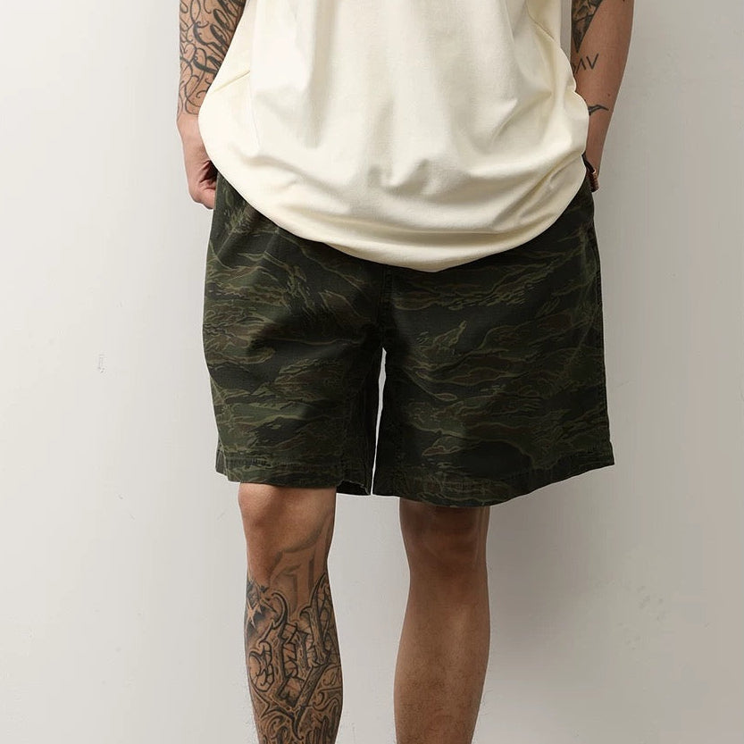 P0201 American-style pure cotton washed tiger stripe camouflage shorts