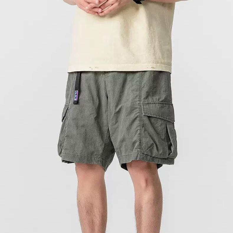P0204 Japanese-style outdoor functional quick-drying retro multi-pocket cargo shorts