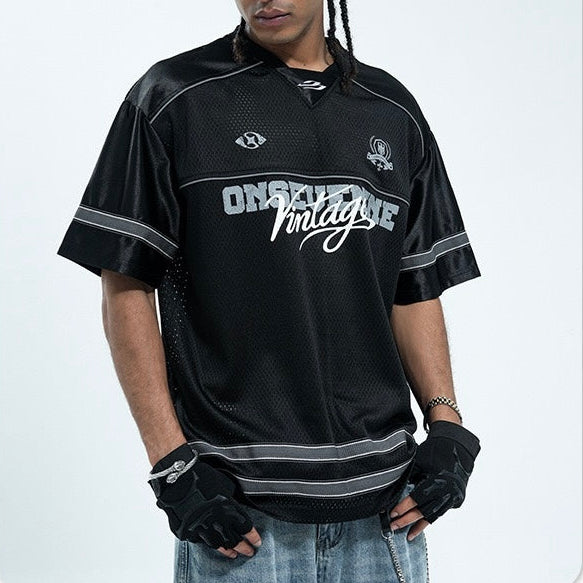 S0419 American-style breathable quick-drying color-blocked sports cycling motorcycle style jersey/T-shirt