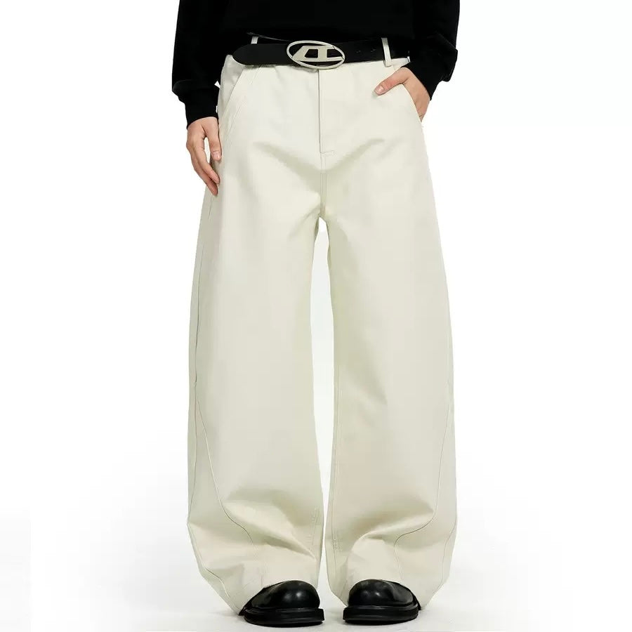 P0216 American Retro Trendy Simple Straight Leg Clean oversize Versatile Wide Leg Casual Pants