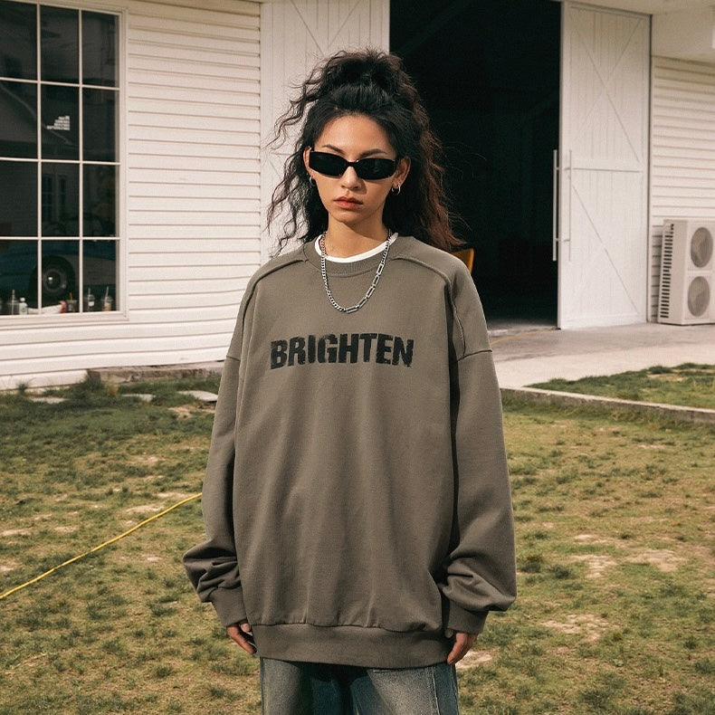 S0036 340g Vintage Shabby Monogrammed Americana Sweatshirt