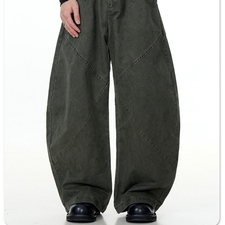 P0153 American retro straight scimitar pants