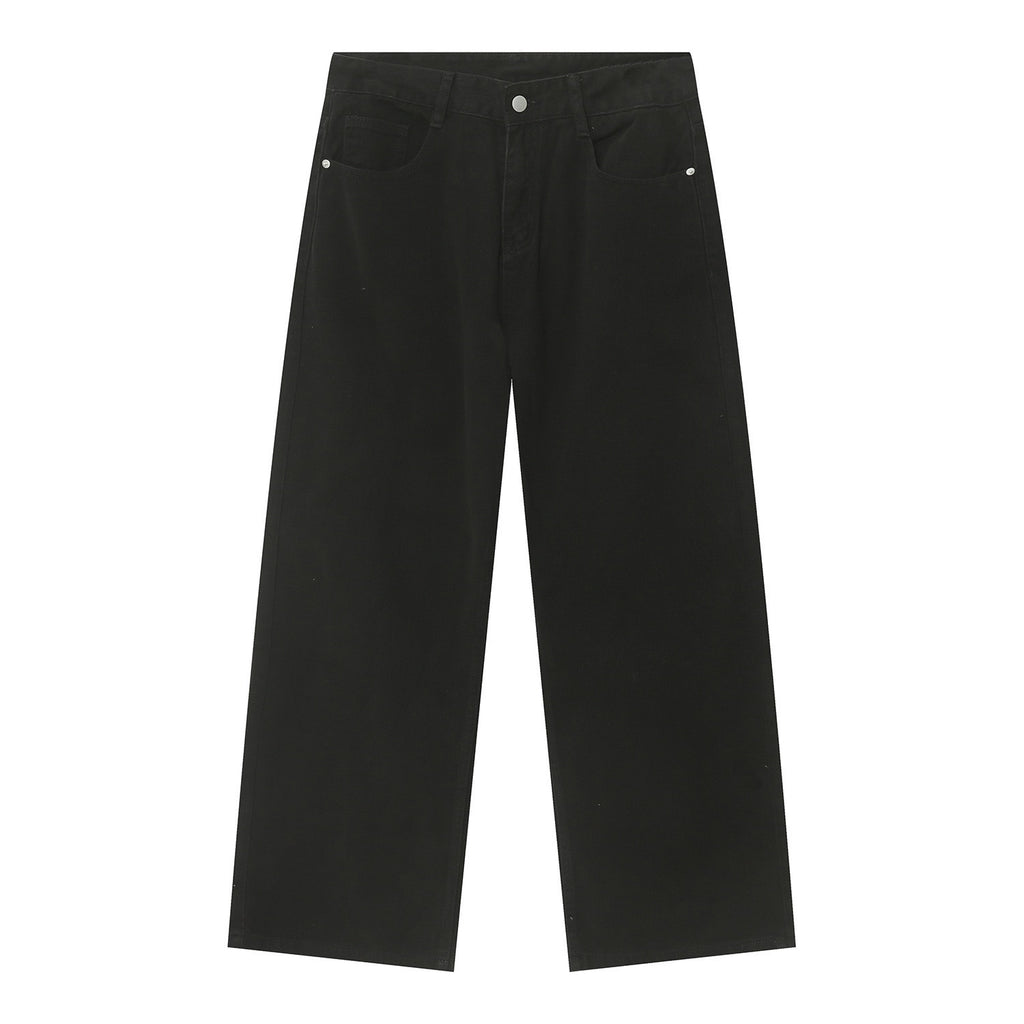 P0020 Straight Fit Loose Simple Jeans