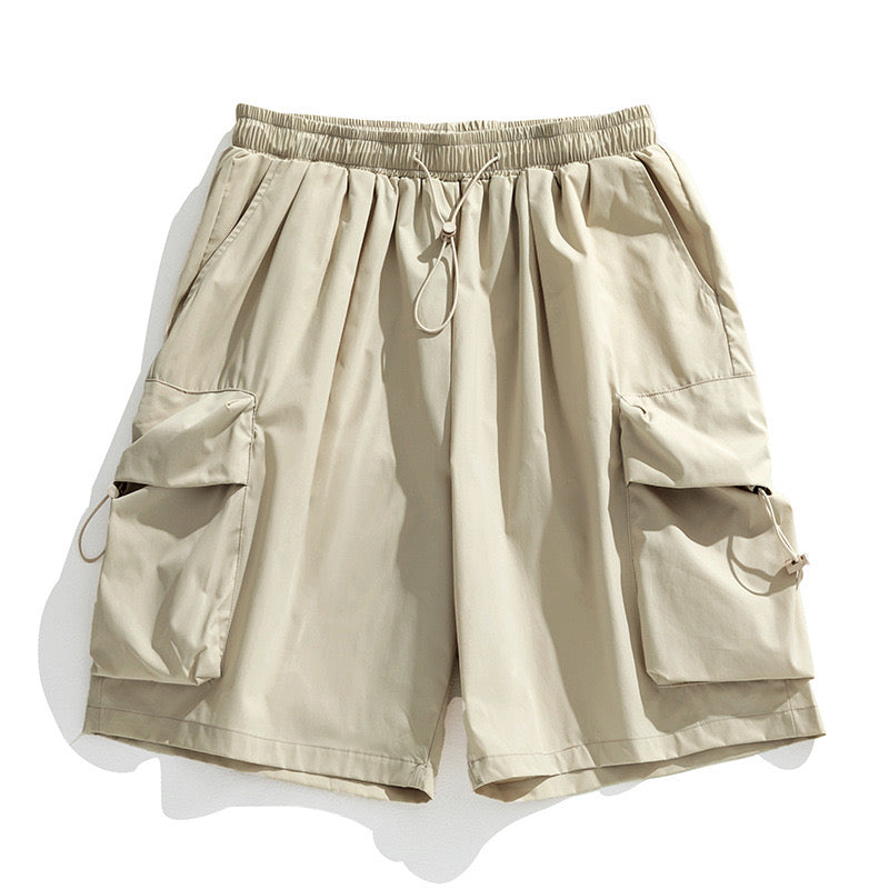 P0024 Japanese Cubic Big Pockets Oversize Cargo Shorts Pants