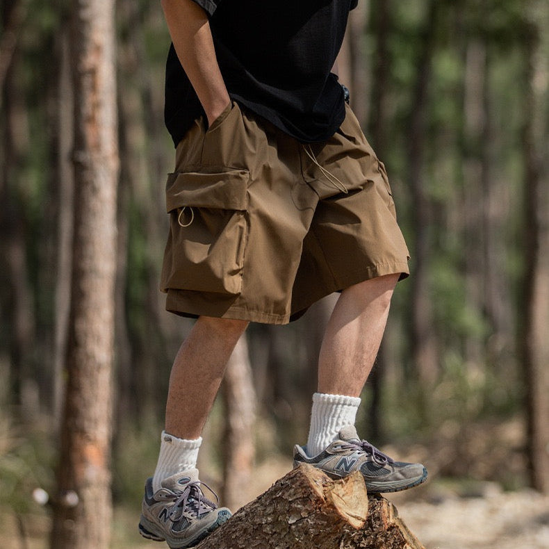 P0024 Japanese Cubic Big Pockets Oversize Cargo Shorts Pants