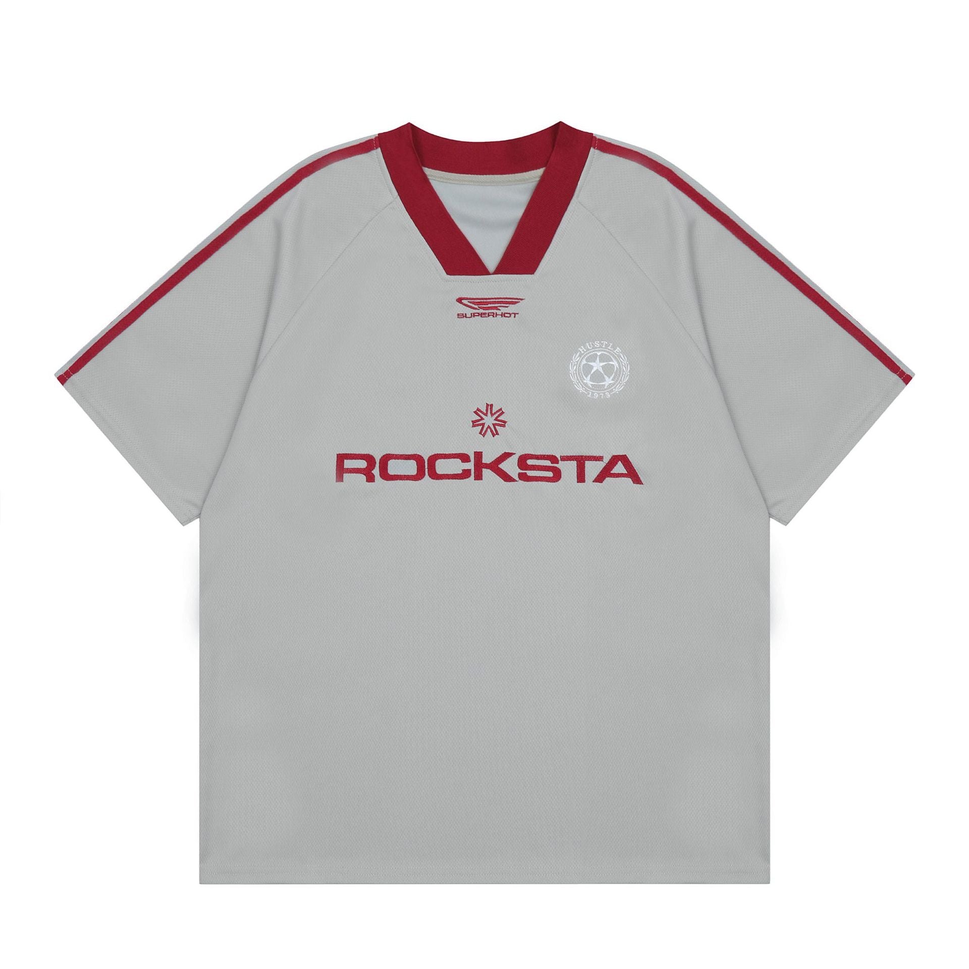 S0071 American Vintage Rocksta Football Sports Style V-neck T-shirt