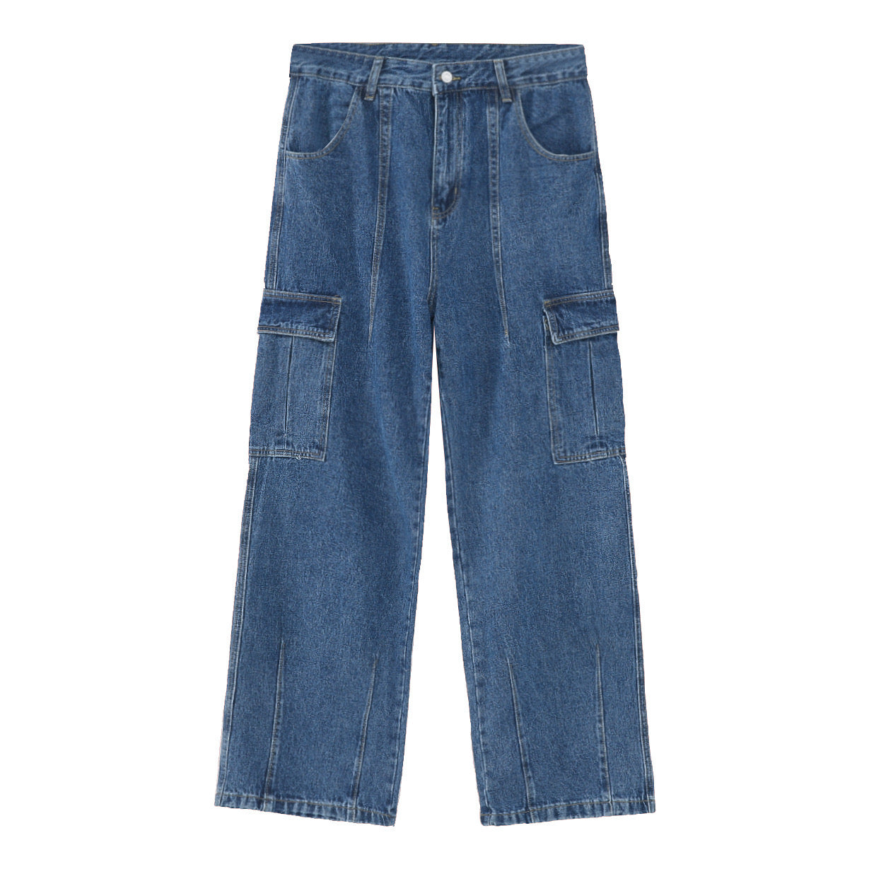 P0040 American Vintage Loose Casual Large Pocket Cargo Jeans