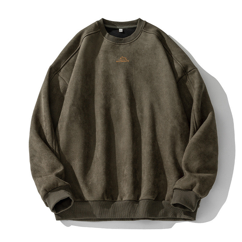 S0120 350g Japanese retro mountain style loose heavy sweatshirt