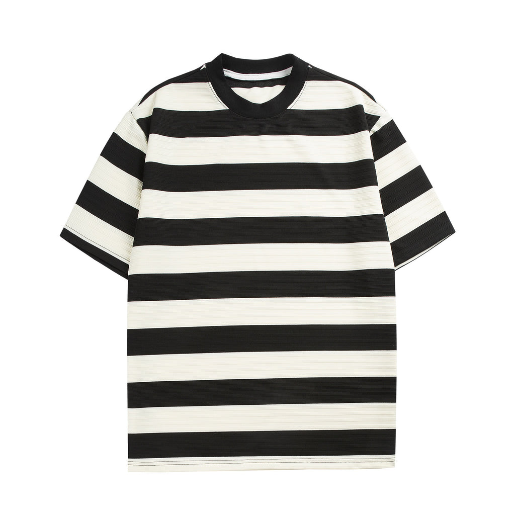 S0161 Japanese retro striped design loose short-sleeved T-shirt