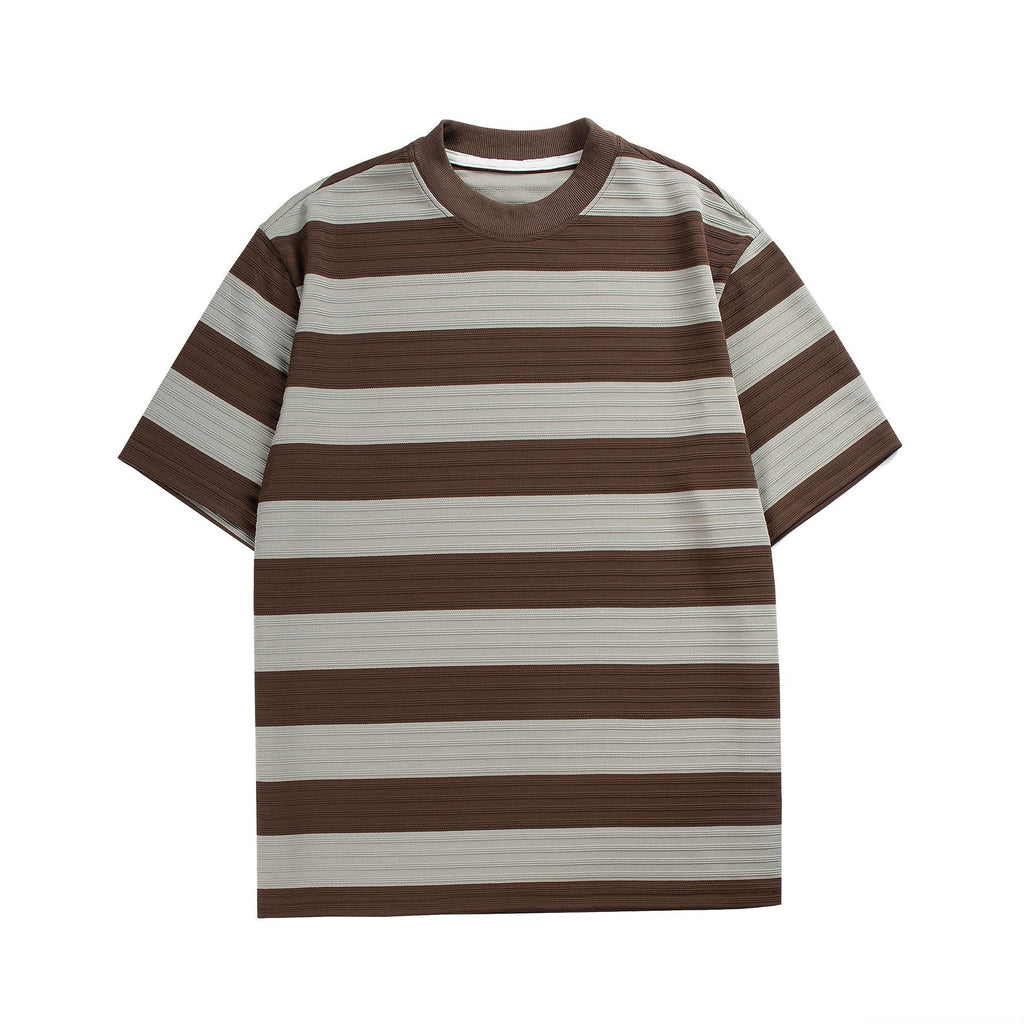 S0161 Japanese retro striped design loose short-sleeved T-shirt