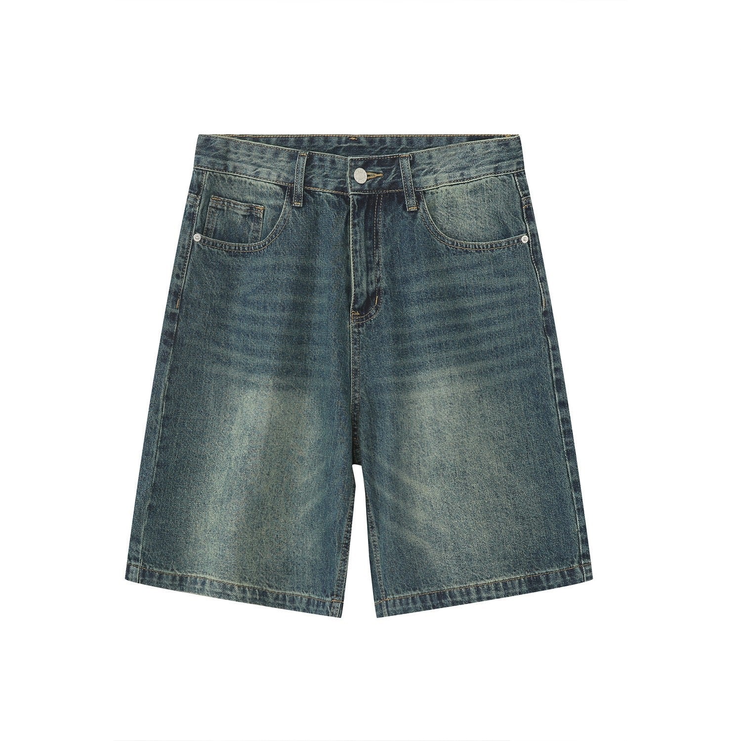 P0081 American retro style distressed denim shorts
